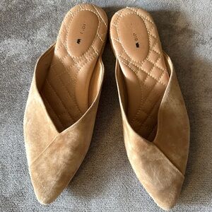 BIRDIES Tan Suede Mules Size 7